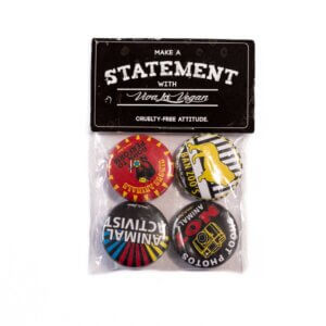 Badge Pack x 4 Set: Mixed Animal Activist