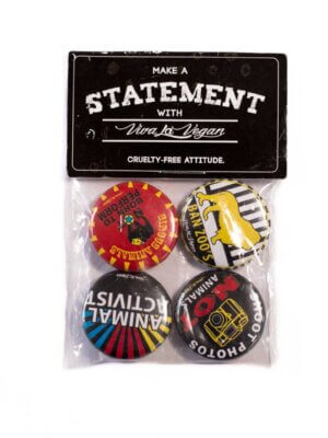 Badge Pack x 4 Set: Mixed Animal Activist