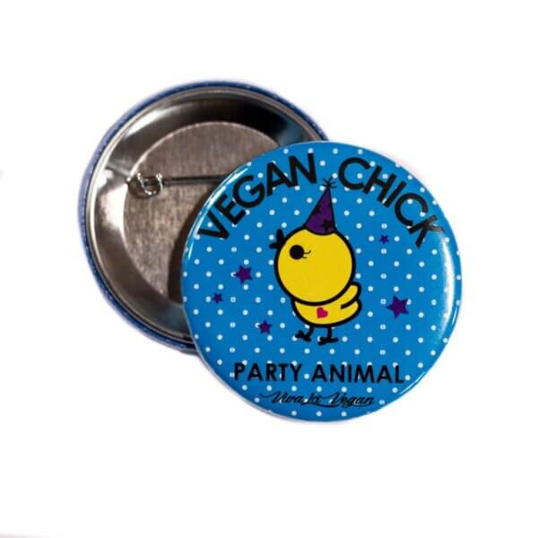 58mm Statement Badge: Vegan Chick Cartoon 58 mm