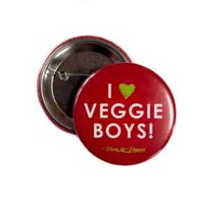 58 mm Statement Badge: I Heart Veggie Boys!