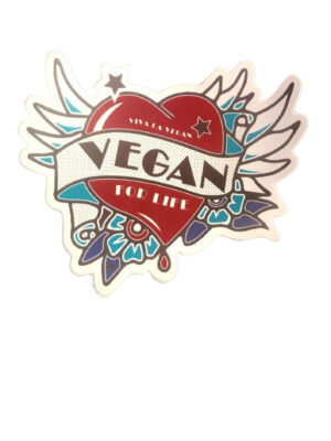 Vegan sticker 'Vegan for life' by eco ethical brand Viva La Vegan