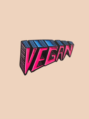 28mm Statement Enamel Pin : VEGAN Perspective close up