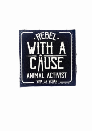 Printed Patch Square - Rebel With A Cause by eco-ethical brand Viva La Vegan