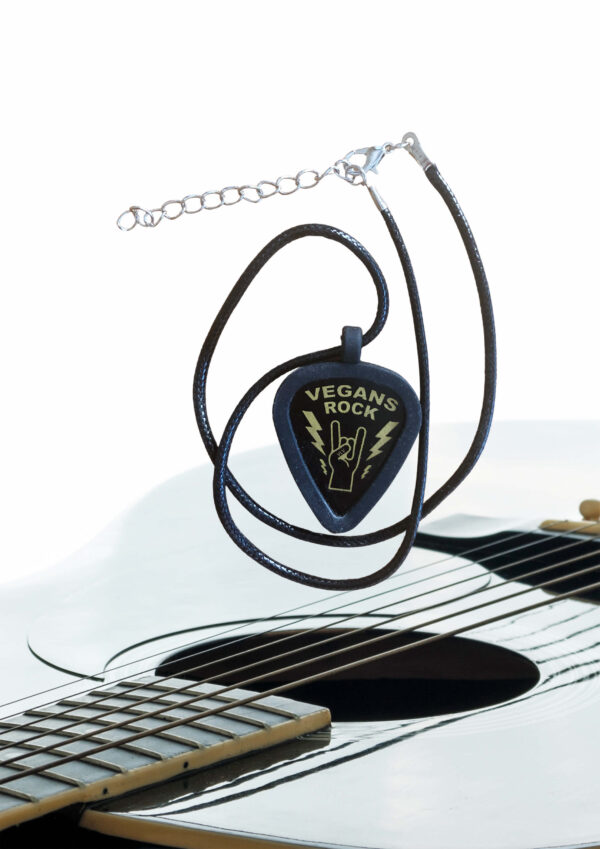 Vegan Plectrum necklace holder by eco-ethical brand Viva La Vegan