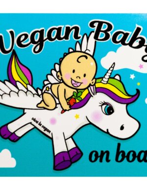 Window Sticker- Vegan Baby On Board 10 x 7 cm