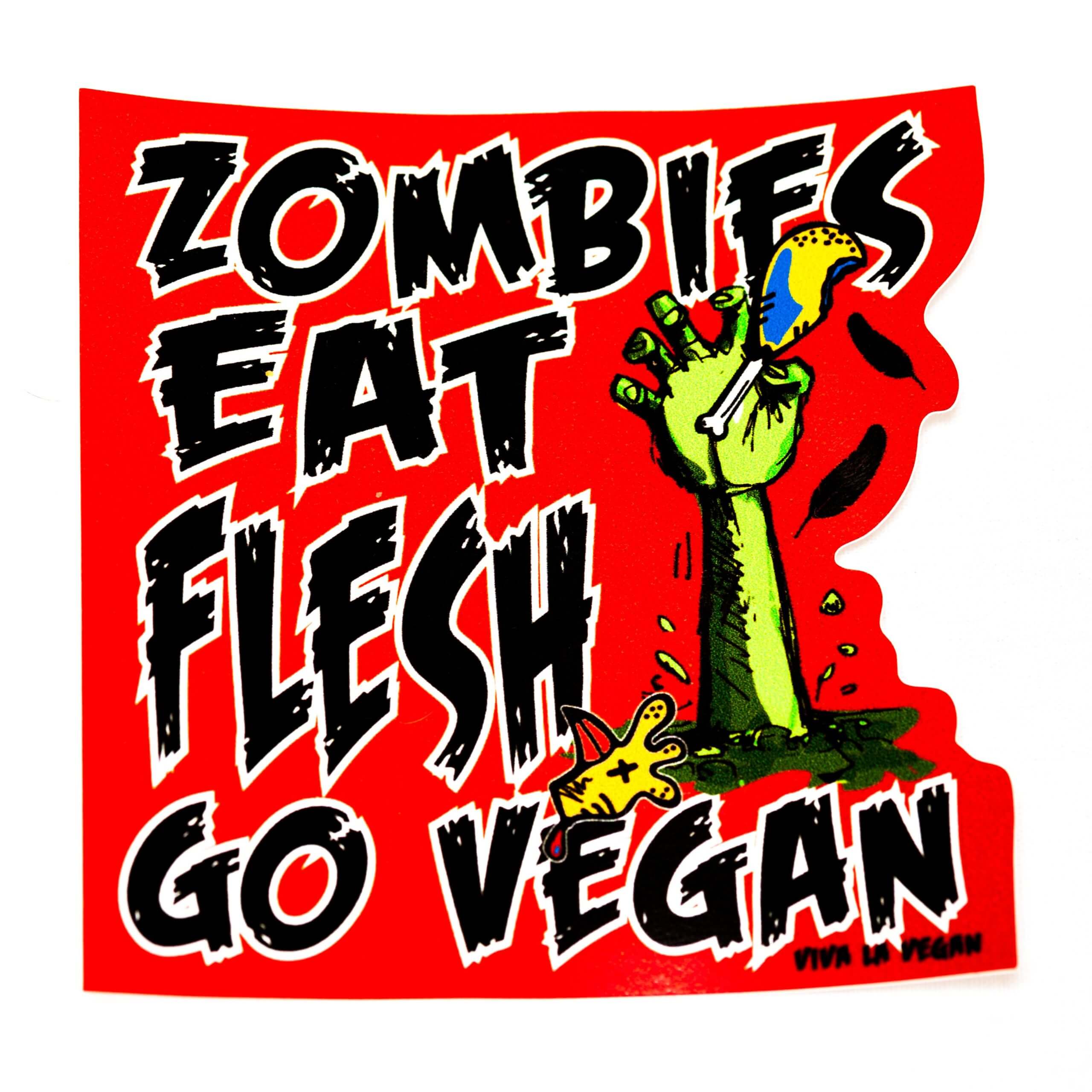 Vinyl Vegan Sticker - Zombies Eat Flesh