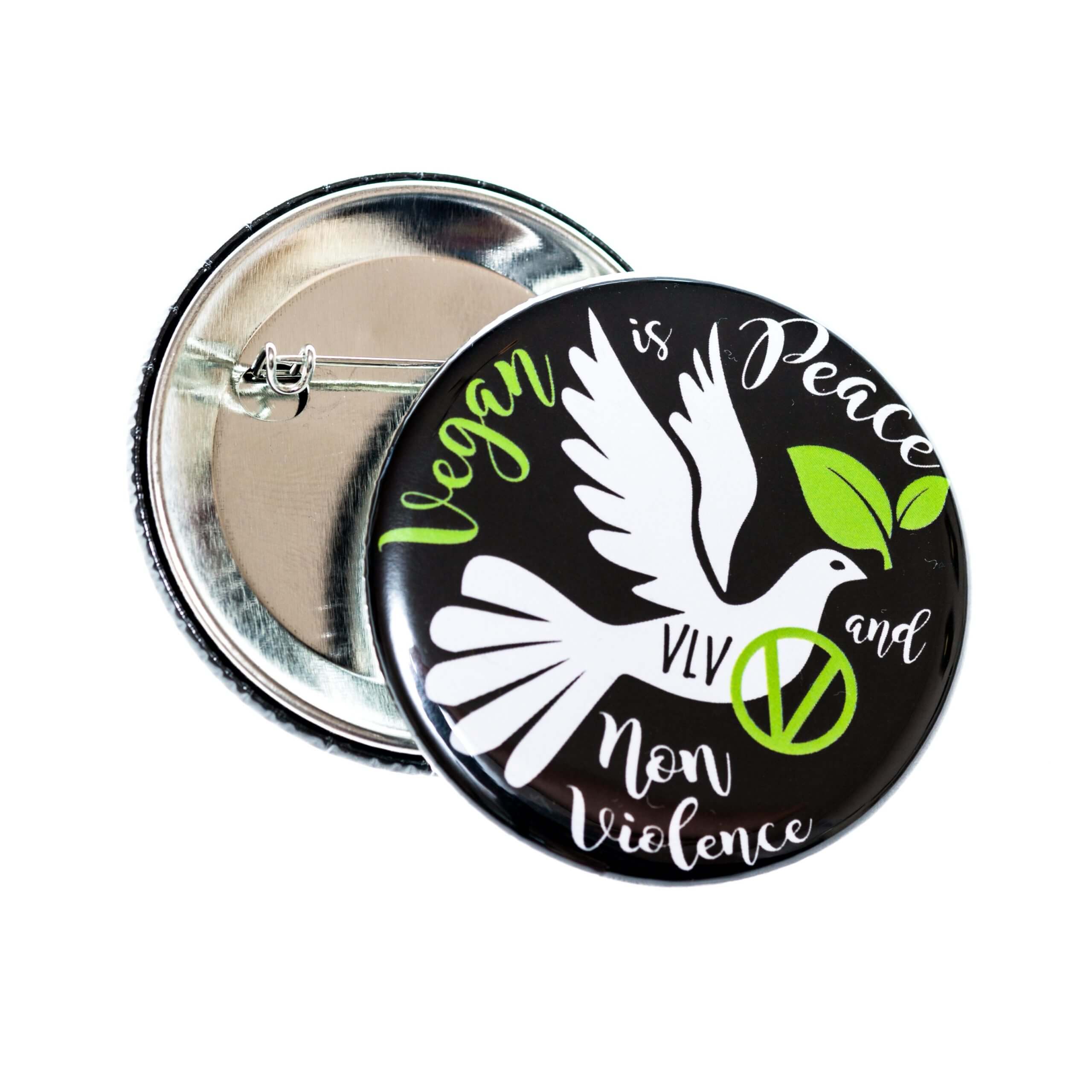58mm Badge: Vegan Is Peace