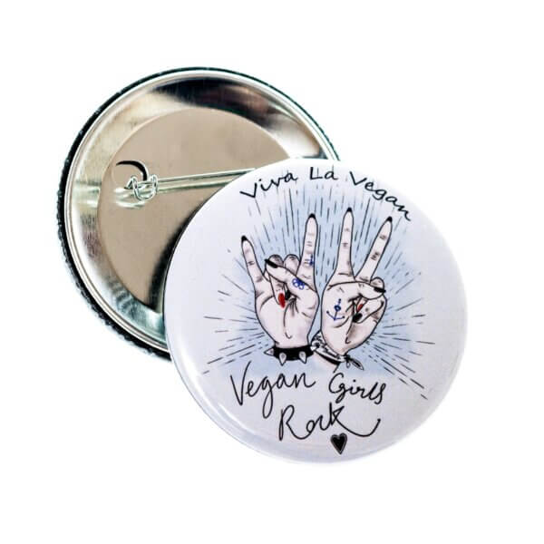 58mm Statement Badge: Vegan Girls Rock