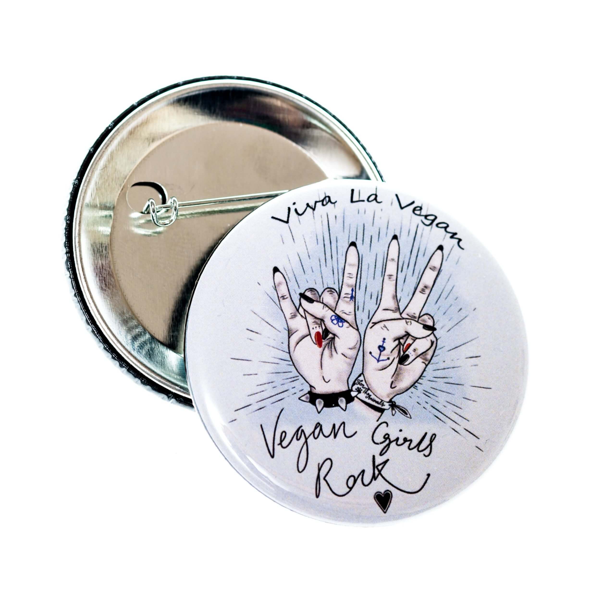 58mm Statement Badge: Vegan Girls Rock