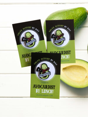 28mm Statement Enamel Pin: Avocadist by Eco ethical brand Viva La Vegan x 3