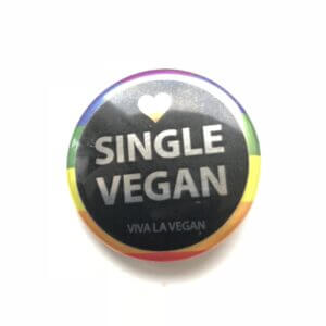38mm Metallic Badge: Single Vegan PRIDE