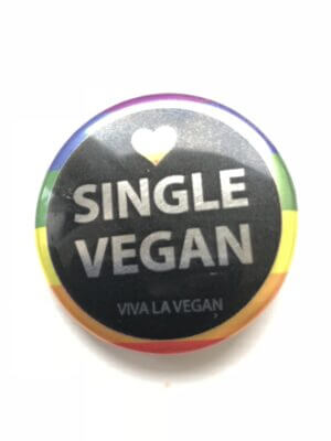 38mm Metallic Badge: Single Vegan PRIDE