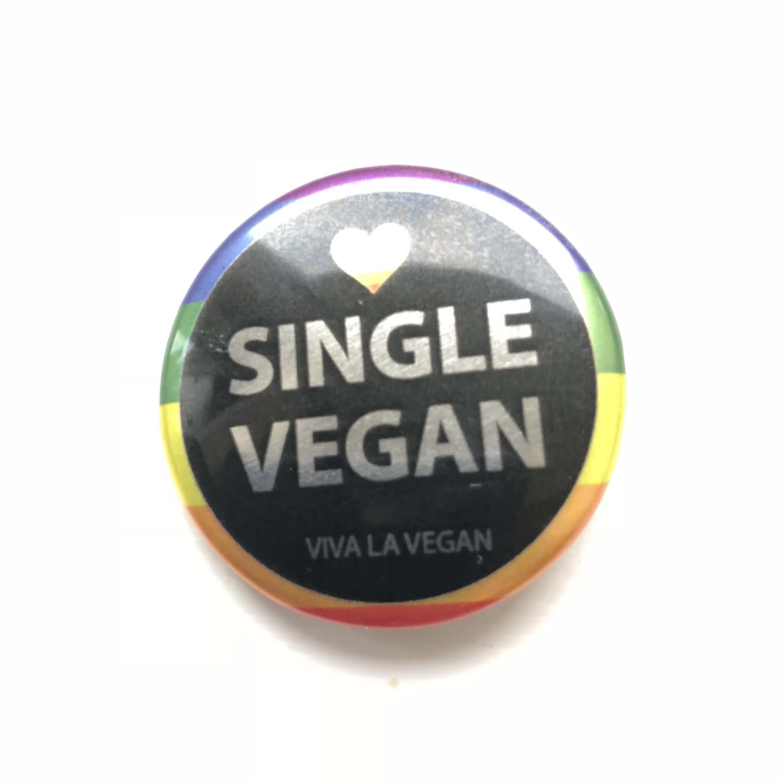 38mm Metallic Badge: Single Vegan PRIDE