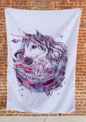 Large Vegan flag- Cosmic vegan by Eco ethical brand Viva La Vegan