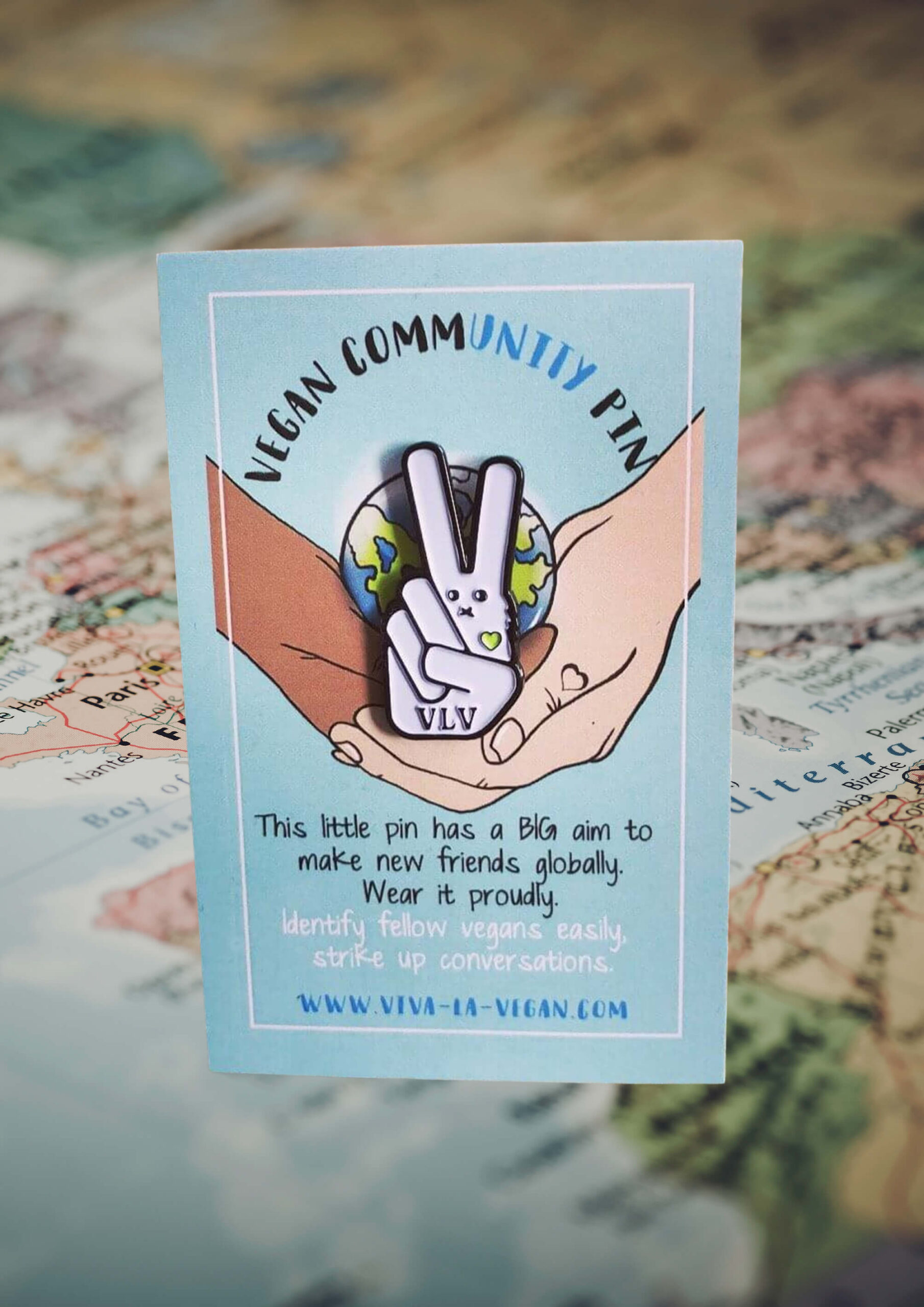 28mm Statement Enamel Pin: VEGAN CommUNITY by eco-ethical brand Viva La Vegan