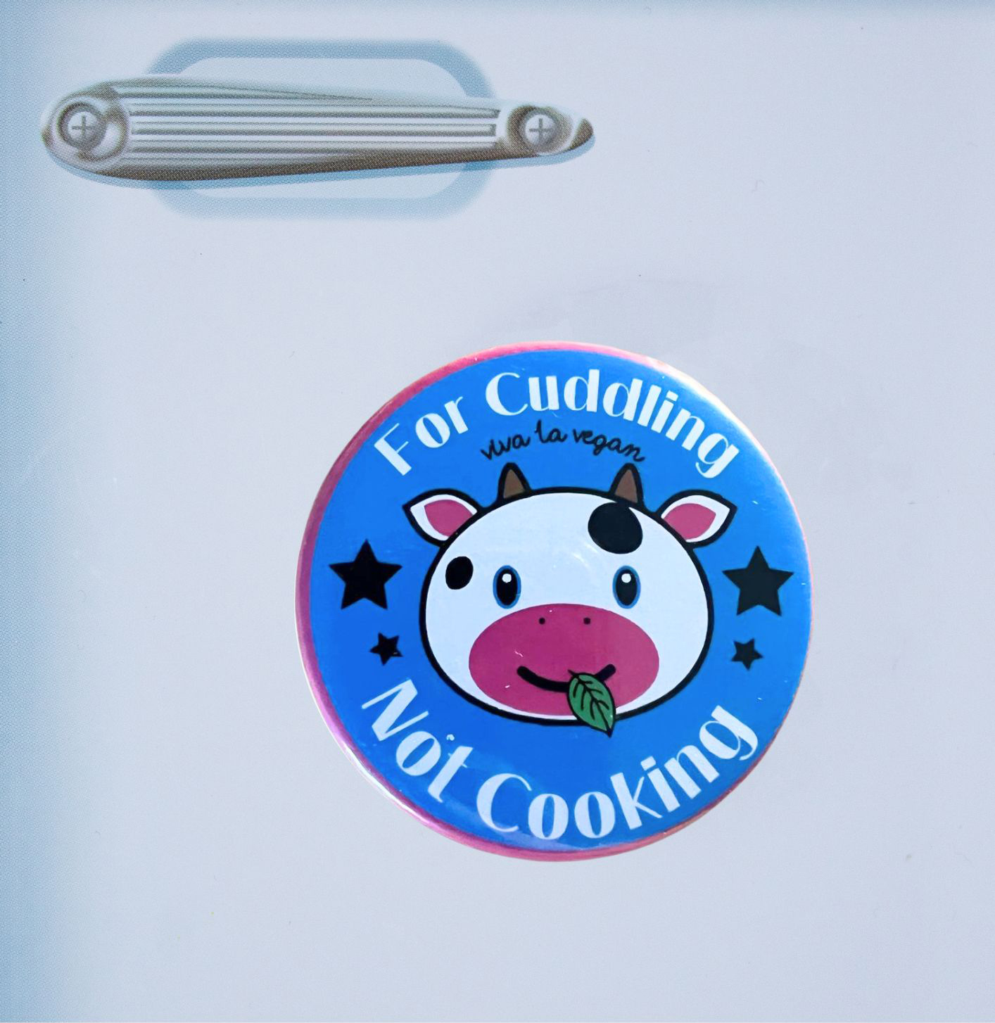 For cuddling not cooking fridge magnet