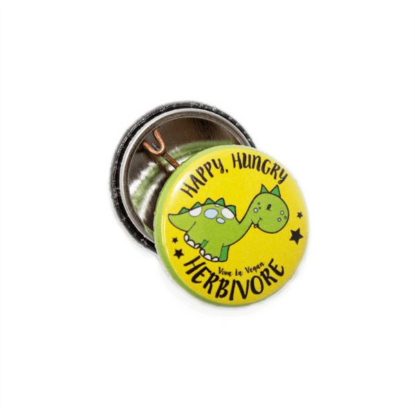 25mm Statement Badge: Happy Hungry Herbivore