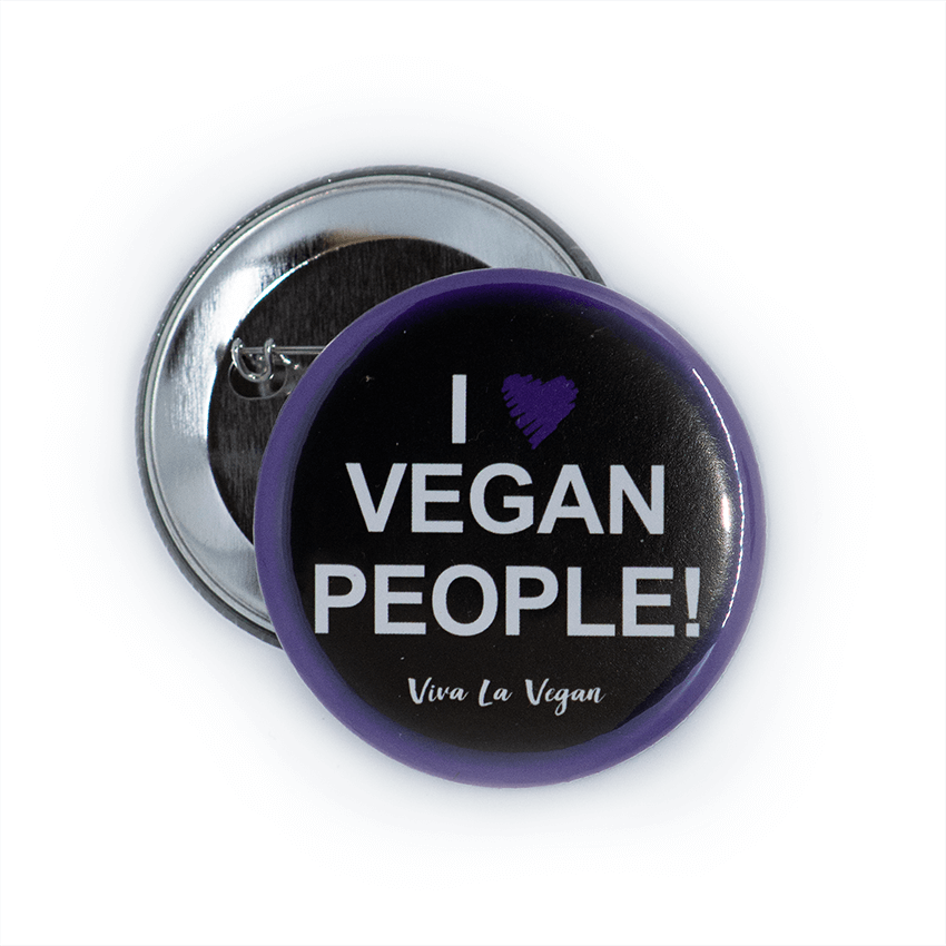 58mm Statement Badge: I Heart Vegan People