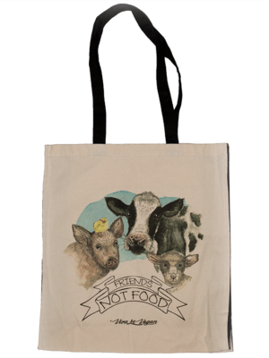 Friends Not Food Natural Organic Canvas 8oz Shopper.