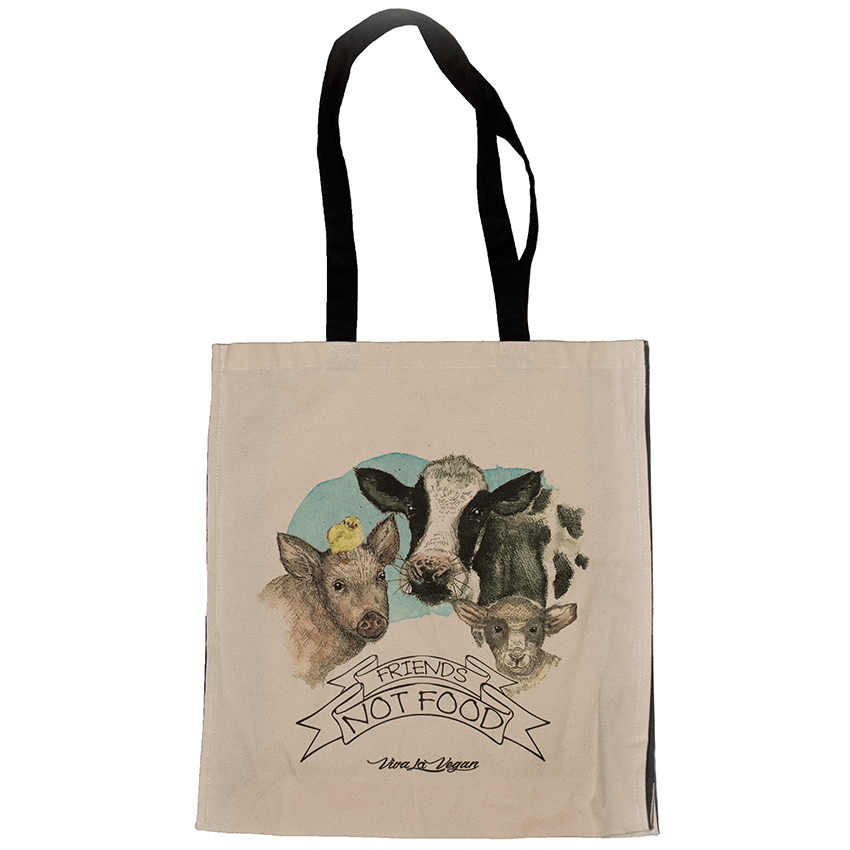 Friends Not Food Natural Organic Canvas 8oz Shopper.