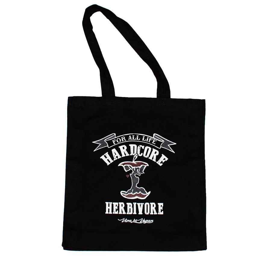 Hardcore Herbivore Black Organic Canvas Shopper
