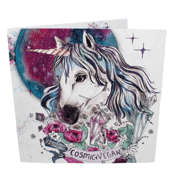 Greetings Card: Cosmic Vegan