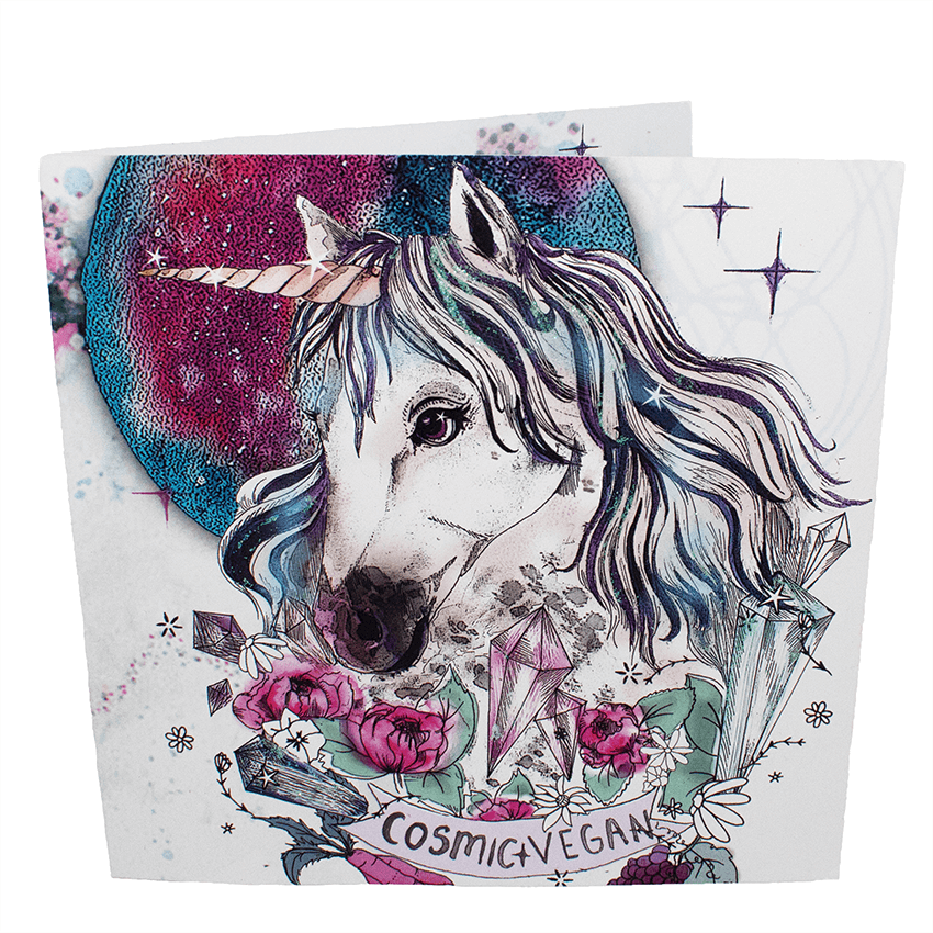 Greetings Card: Cosmic Vegan