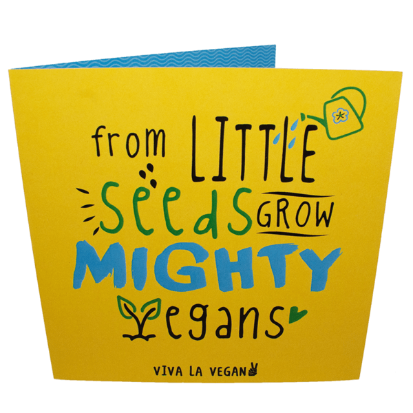 Greetings Card: Mighty Vegans Grow