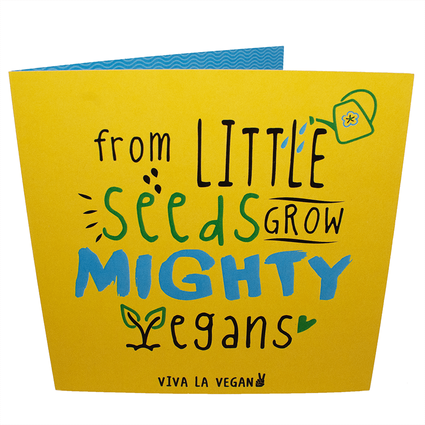 Greetings Card: Mighty Vegans Grow