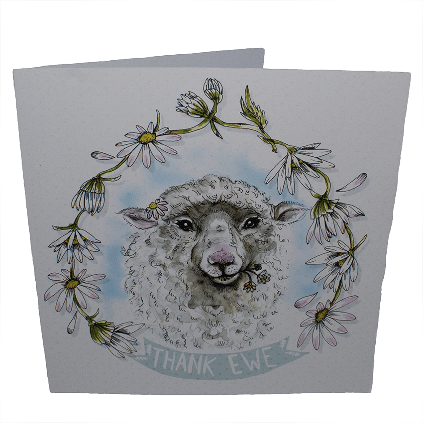 vegan card thank ewe