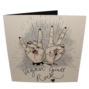 Greetings Card: Vegan Girls Rock!