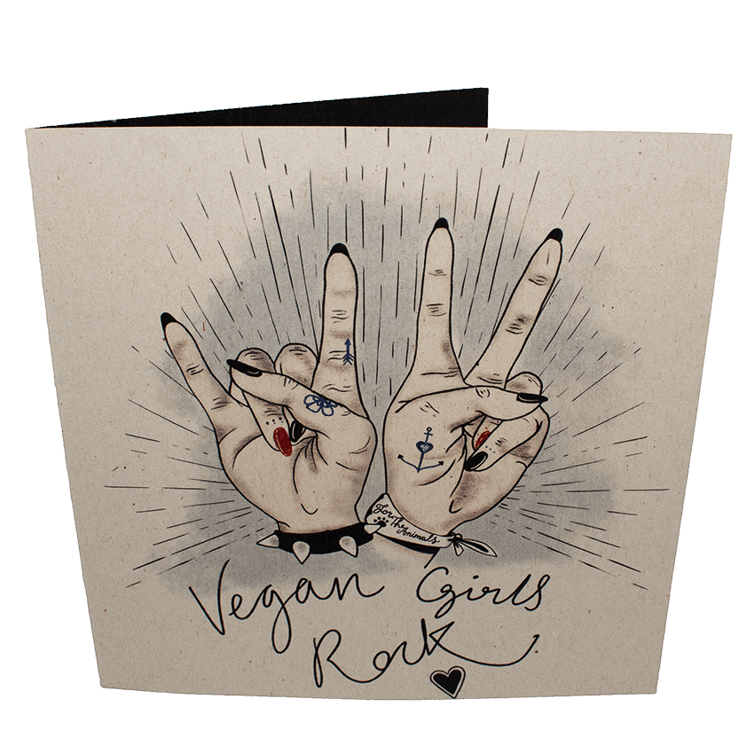 Greetings Card: Vegan Girls Rock!