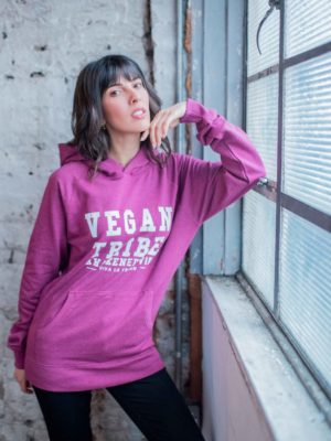 vegan tribe pink hoodie