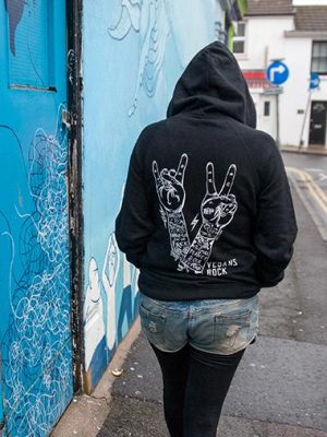 UNISEX Zip Through Hoodie : Vegans Rock