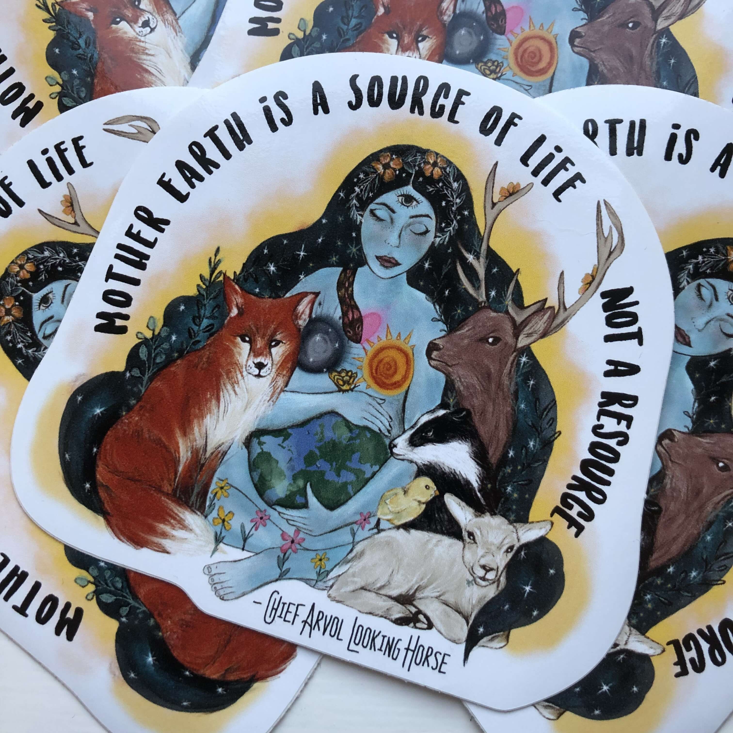 Vinyl Vegan Sticker - Mother Earth is a Source Of Life