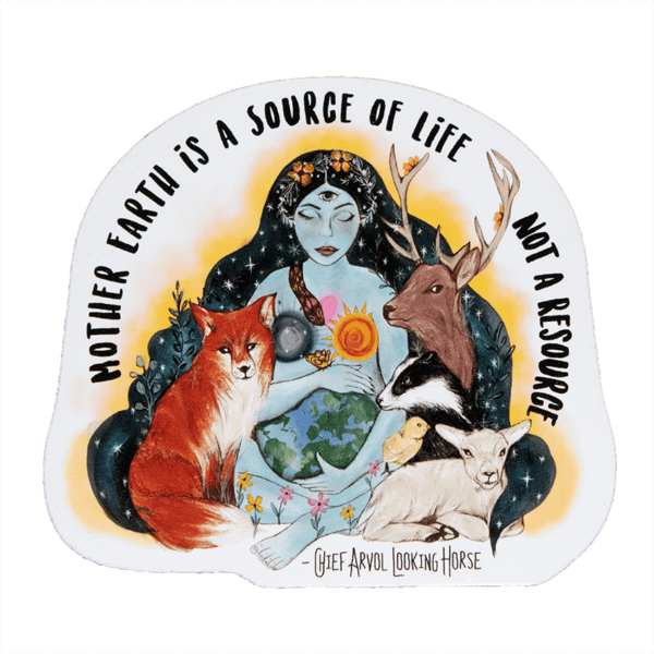 Vinyl Vegan Sticker - Mother Earth is a Source Of Life