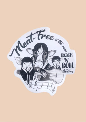 Vinyl Sticker Meat-free is the new rock n roll