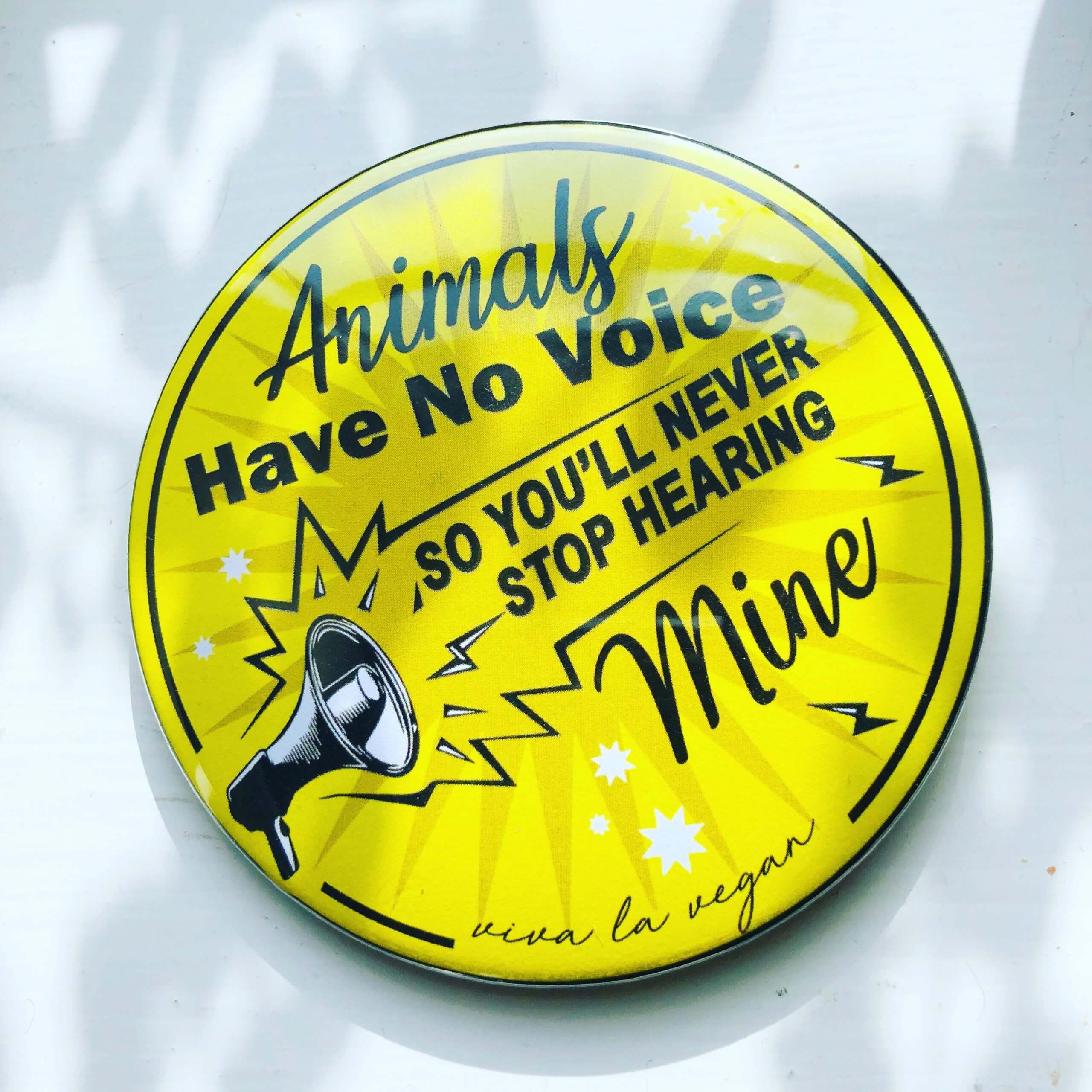 76 mm Big Impact Badge: Animals have no voice