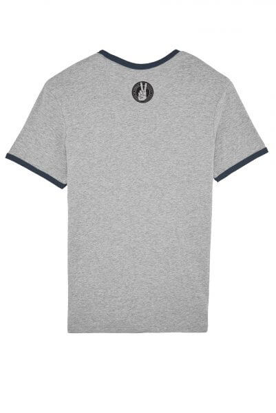 Picture showing the back of the unisex animal liberation tshirt as designed by Eco ethical brand Viva La Vegan