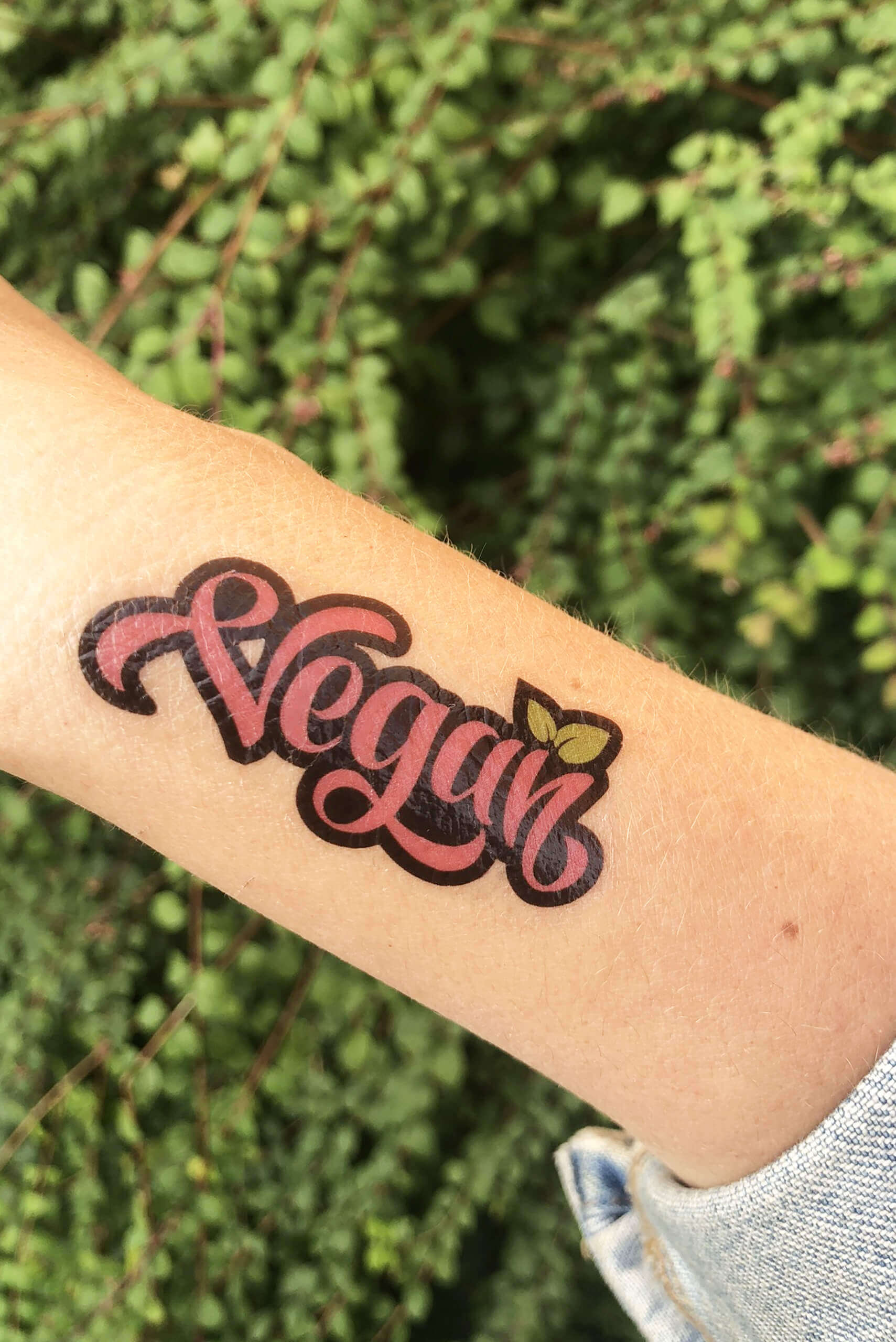 Temporary Tattoo Sheet Cute Viva La Vegan