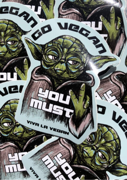 Yoda knows -Go vegan you must, vinyl sticker by eco-ethical brand Viva La Vegan