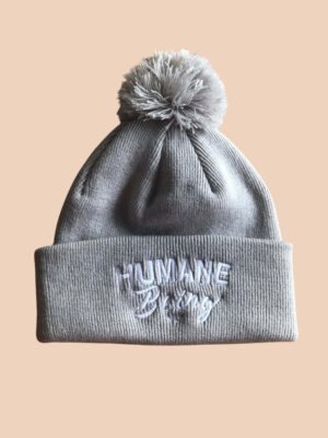 humane being pompom in light grey by Eco ethical brand Viva La Vegan