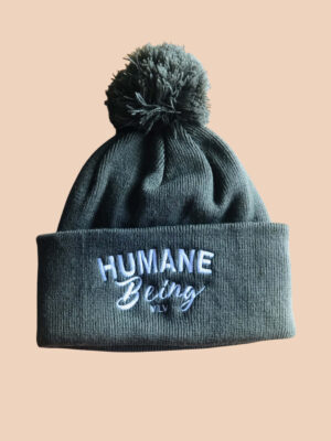 humane being pompom in khaki Eco ethical brand Viva La Vegan