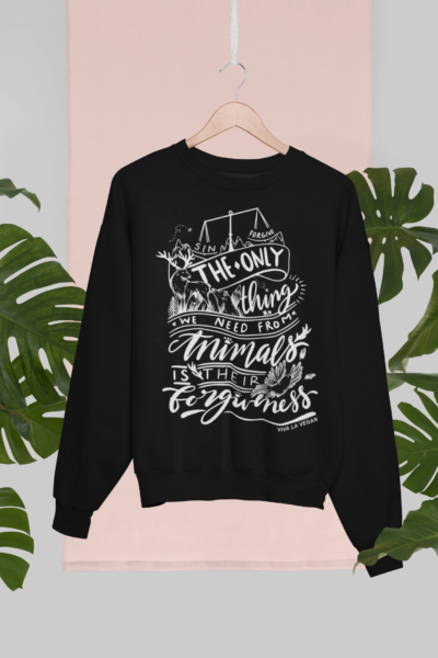 Black vegan organic sweatshirt