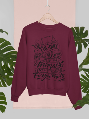 burgundy vegan organic sweatshirt