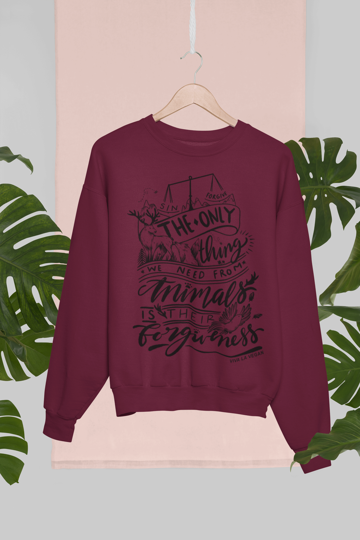 burgundy vegan organic sweatshirt