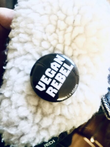 Vegan Rebel pin by Eco-ethical brand Viva La Vegan