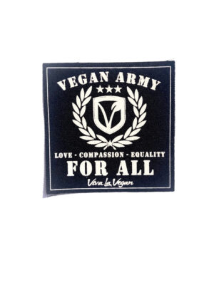 Vegan Army printed sew on patch by eco ethical brand Viva La Vegan