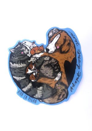 adopt don't shop vinyl sticker from Viva La Vegan