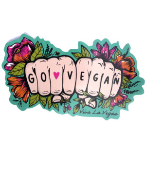 Go Vegan Tattoo Hands Vinyl Sticker by Viva La Vegan